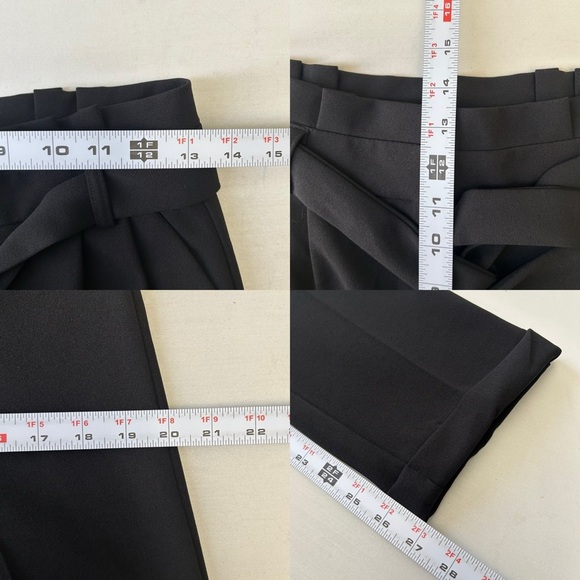 Le Chateau Black High Rise Pleated Tie-Waist Trousers Pants Size 1/2 - Picture 8 of 14